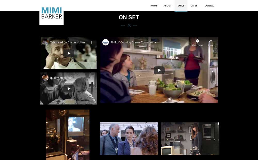 Mimi Barker Website Film Section