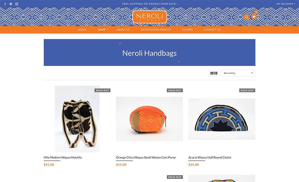 Neroli Global Shop Page